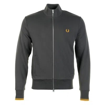 Fred Perry Zip Through Sweatshirt Anchor Grey In Gray