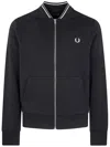 Fred Perry Zip Through Sweatshirt In Black