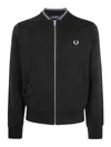 Fred Perry Zipper Through Sweatshirt Clothing In Black