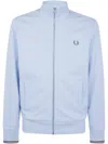 Fred Perry Motif-embroidered Zip-up Sweatshirt In Blue