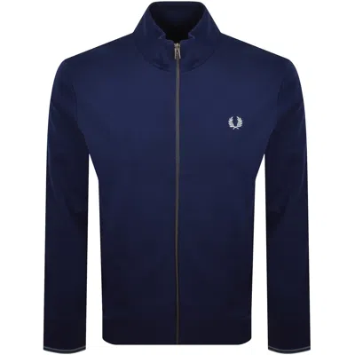 Fred Perry Zip Through Sweatshirt Navy In Blue