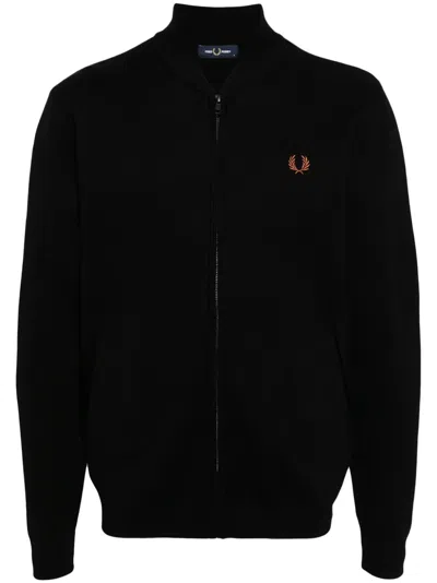 Fred Perry Zip-up Bomber Jacket In Black