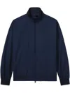 Fred Perry High Collar Ribbed Cuffs And Hem In Blue