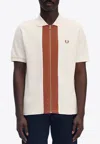 Fred Perry Cotton Polo Shirt With Zip In Brown