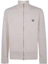 Fred Perry Chunky Rib Zip Through Cardigan In White