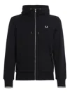 Fred Perry Fp Hooded Zip Through Sweatshirt In Dark Blue