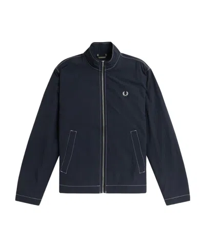 Fred Perry Zippered Long-sleeved Casual Jacket In Black