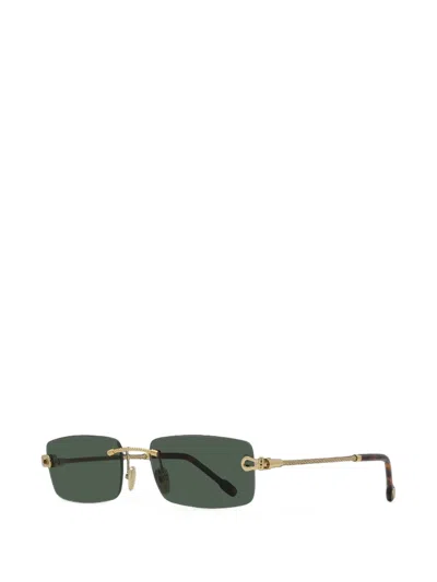 Fred Rectangle-frame Rimless Sunglasses In 골드 톤