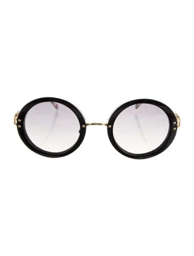 Pre-owned Fred Round Gradient Sunglasses In Gold