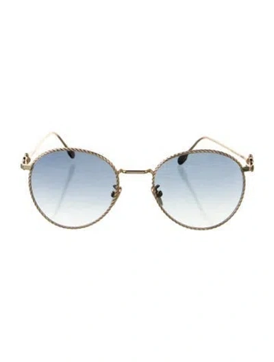 Pre-owned Fred Round Gradient Sunglasses W/ Tags In Gold