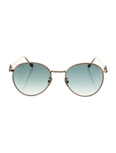 Pre-owned Fred Round Gradient Sunglasses W/ Tags In Gold