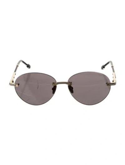 Pre-owned Fred Round Tinted Sunglasses W/ Tags In Black