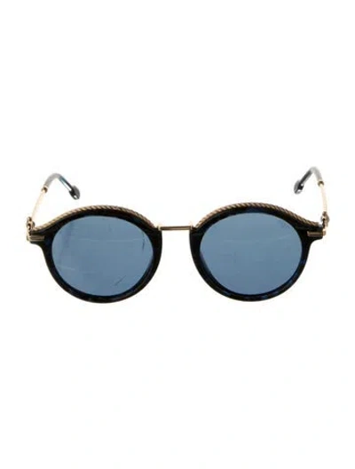 Pre-owned Fred Round Tinted Sunglasses W/ Tags In Blue