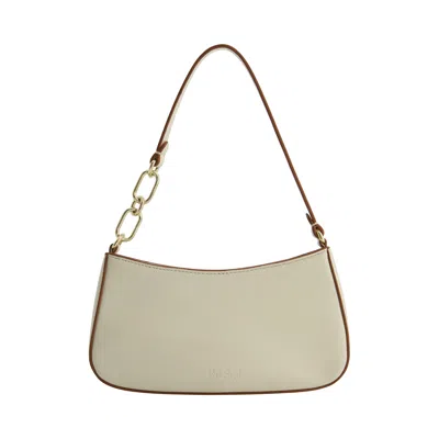 Fred Segal Medium Shine Leather Mini Shoulder Bag In White