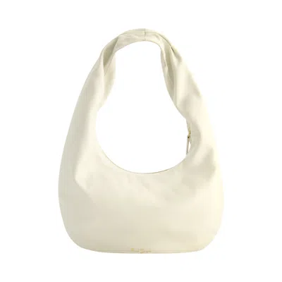 Fred Segal Rounded Soft Hobo Bag In Smooth Nappa Leather Nap In White