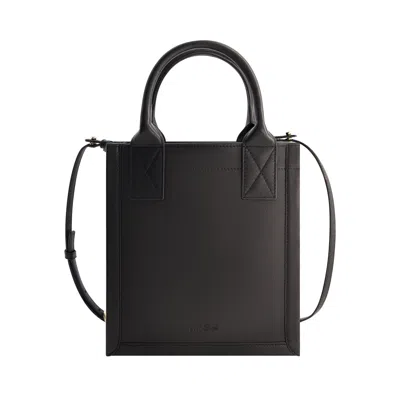 Fred Segal Small Smooth Leather Vertical Tote In Black
