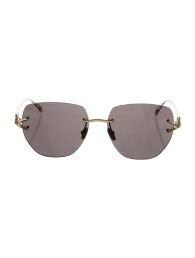 Pre-owned Fred Square Tinted Sunglasses W/ Tags In Gold