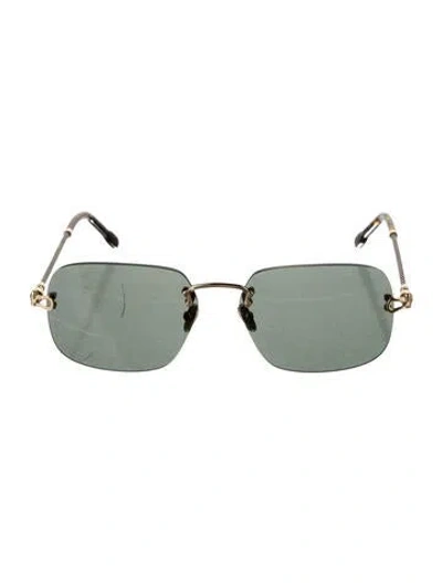 Pre-owned Fred Square Tinted Sunglasses W/ Tags In Silver