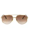 Fred Double Cable Sunglasses In 30f Shiny Endura Gold / Gradient Brown