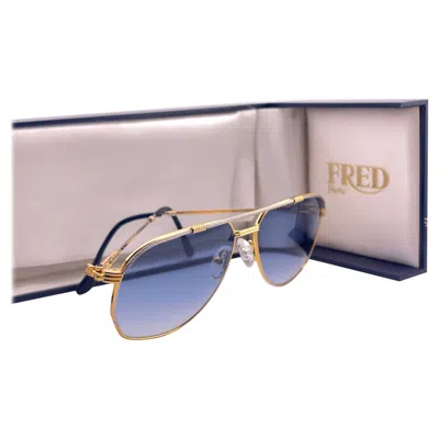 Pre-owned Fred Vintage  America Cup Sunglasses Platinum White Gold 1980's Sunglasses