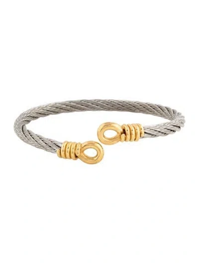 Pre-owned Fred Vintage Two-tone Force 10 Cuff Bracelet, 7" In Multi