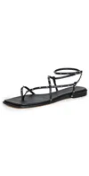 Freda Salvador Alexia Sandals Black Calf With Silver Studs In Black Calf With Silver Studs