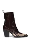 FREDA SALVADOR BETH PYTHON-EFFECT LEATHER ANKLE BOOTS