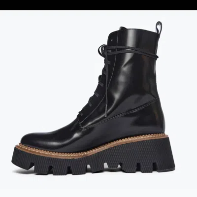 Freda Salvador Billie Lug Sole Lace Up Boot In Black