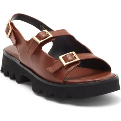 Freda Salvador Buckle Strap Sandal In Brown