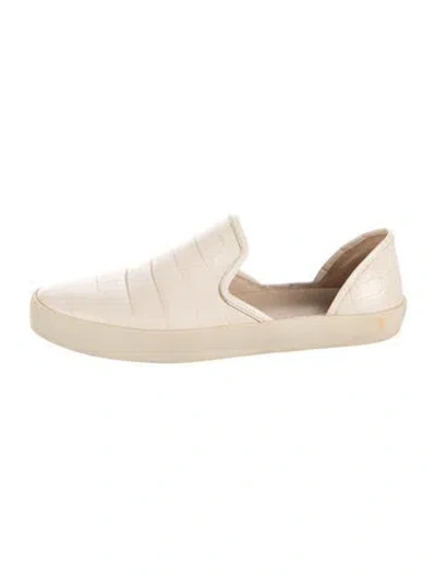 Pre-owned Freda Salvador Embossed Leather Animal Print Loafers In Neutrals