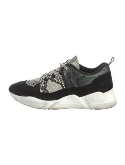 Pre-owned Freda Salvador Embossed Leather Animal Print Sneakers In Multi