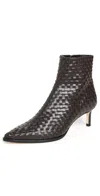 Freda Salvador Heidi Booties Espresso Closed Woven Calf In Espresso Closed Woven Calf