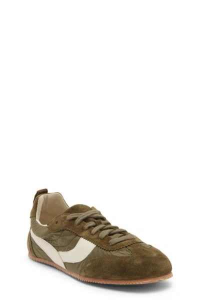 Freda Salvador Inde Ballet Sneaker In Moss Suede Combo