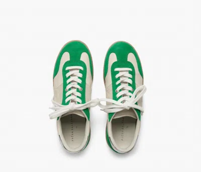 Freda Salvador Jackie Court Sneaker In Green Suede Combo In Multi