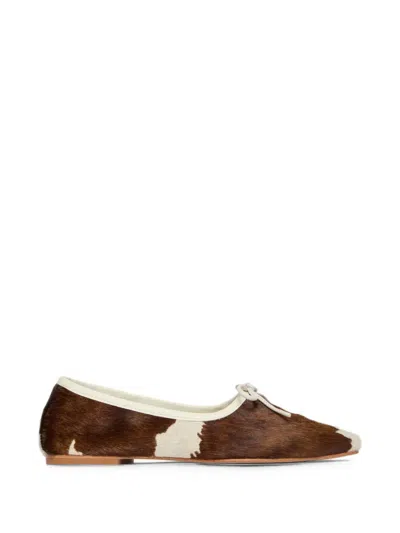 Freda Salvador Jada Calf-hair Ballet Flats In Brown