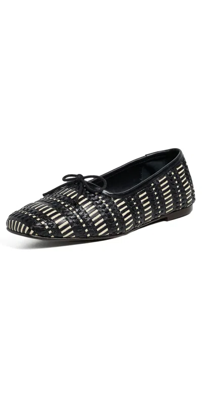 Freda Salvador Jada Flats Black Vanilla Woven Calf