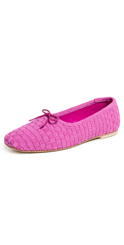 Freda Salvador Jada Flats Magenta Woven Suede In Pink