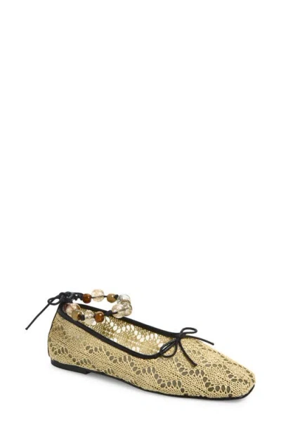 Freda Salvador Jada Woven Square Toe Ballet Flat In Brown