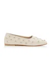 Freda Salvador Jessie Studded Leather Ballet Flats In White