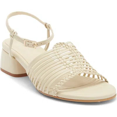 Freda Salvador Judy Woven Block Heel Sandal In White