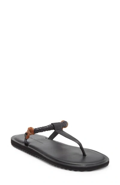 Freda Salvador Knotted T-strap Sandal In Black