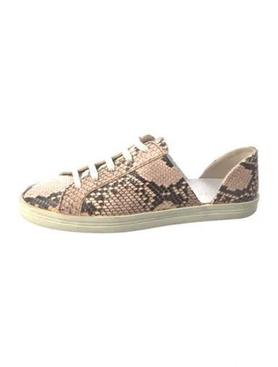 Pre-owned Freda Salvador Leather Animal Print Sneakers