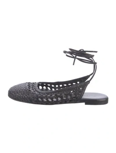 Pre-owned Freda Salvador Leather Ballet Flats In Black