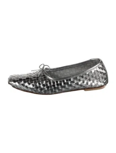 Pre-owned Freda Salvador Leather Ballet Flats In Silver