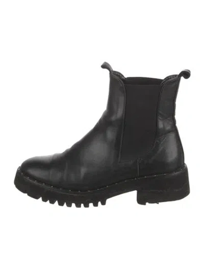 Pre-owned Freda Salvador Leather Chelsea Boots In Black