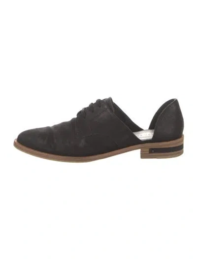 Pre-owned Freda Salvador Leather D'orsay Flats In Black