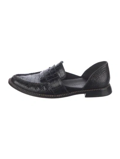 Pre-owned Freda Salvador Leather D'orsay Flats In Black