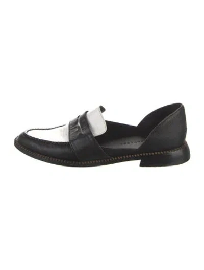 Pre-owned Freda Salvador Leather D'orsay Flats In Black
