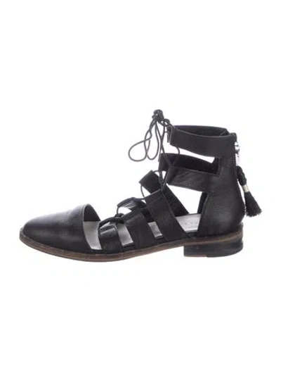 Pre-owned Freda Salvador Leather Flats In Black