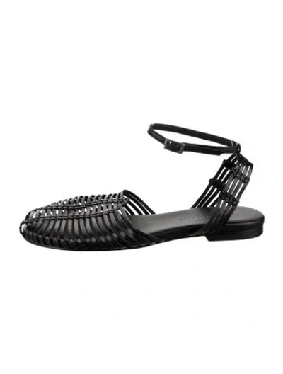 Pre-owned Freda Salvador Leather Flats In Black